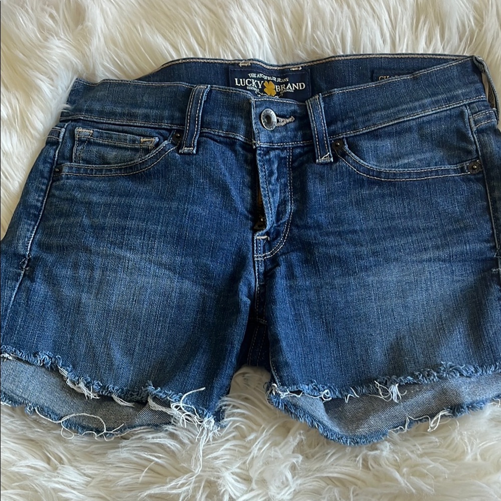 Lucky Brand Blue Jean Shorts with Distressed Hem